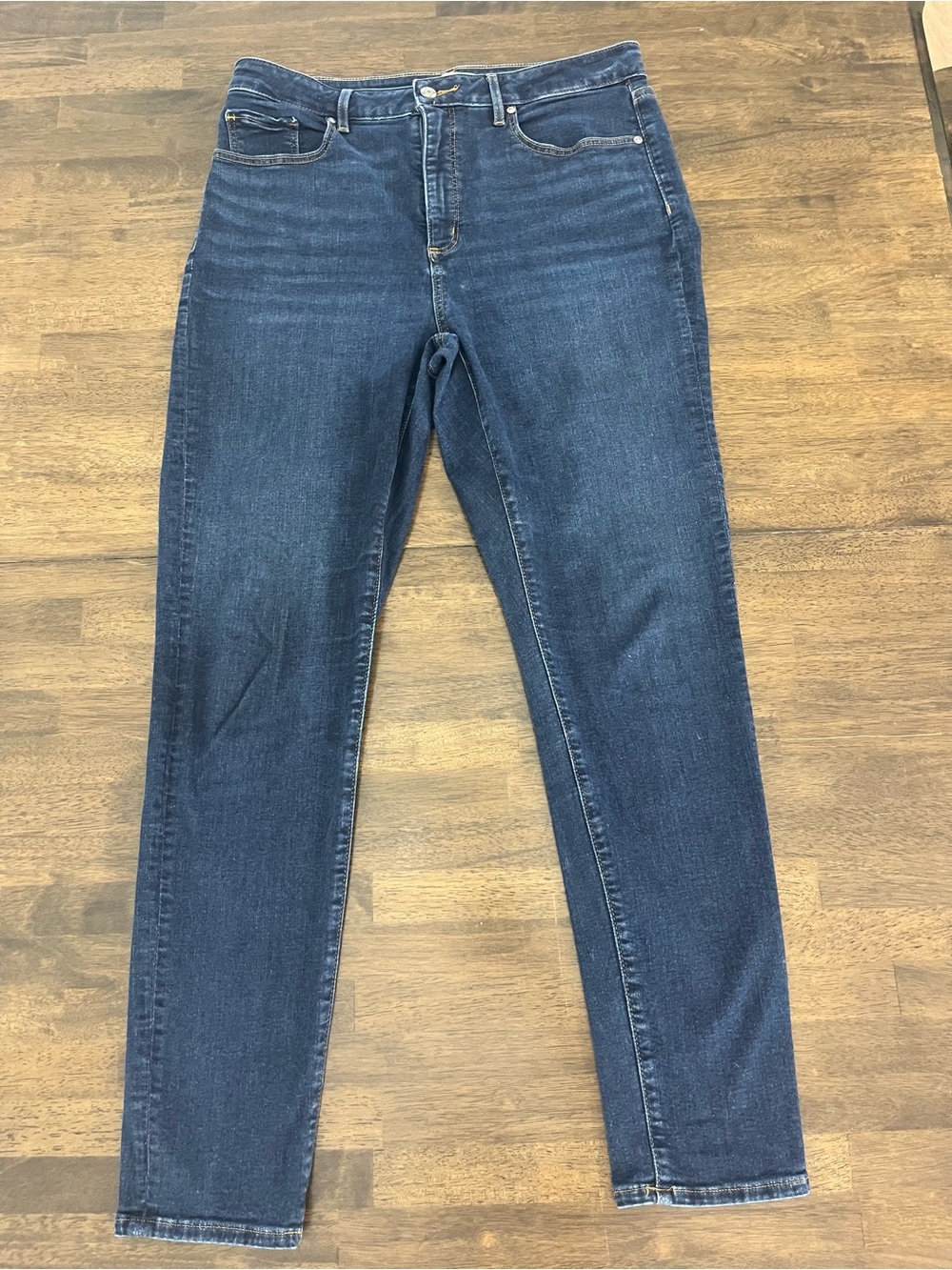 LOFT The Curvy Skinny Dark Blue Stretch Skinny Jeans Size 12 Casual Easy Wear